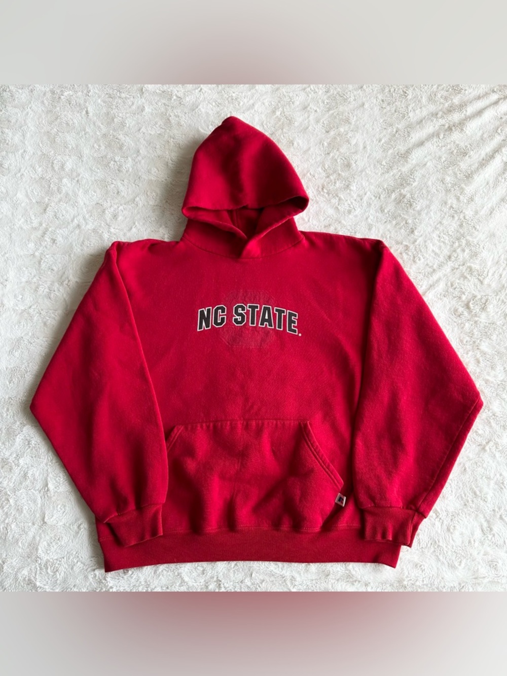 Vintage NC State Hoodie Sweatshirt Mens Large Red Russell Athletic Wolfpack Vtg